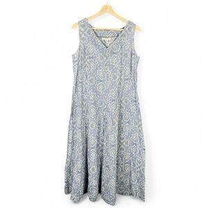 Coldwater Creek Women’s M Damask Paisley Midi Cottage Prairie Boho Casual Dress